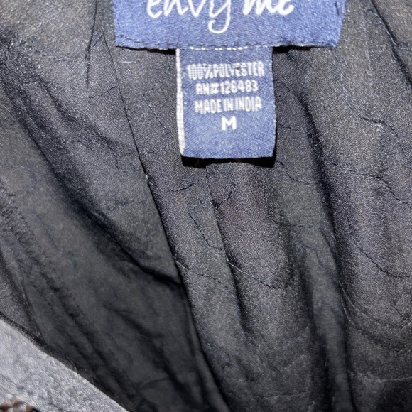 Envy Black Sequin Camisole Top | M | One-Shoulder Ruffle Party Cami - Picture 4 of 4